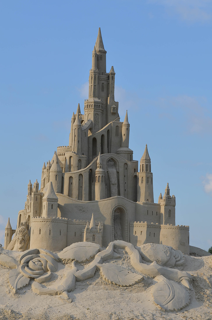 sandskulptur, strukturer af sand, fortællinger fra sand, eventyr sand skulptur, Castle, sand slot, arkitektur