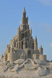 sculpture de sable, structures de sable, contes de sable, sculpture de sable de contes de fées, Château, Château de sable, architecture