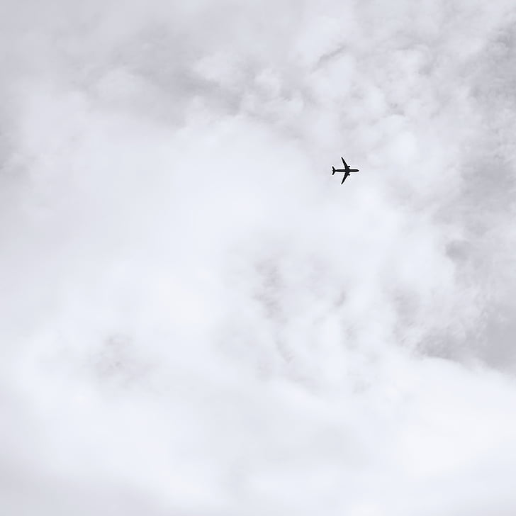 airplane, plane, travel, sky, flying, cloud - sky, low angle view