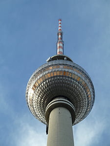 berlin, tv tower, sky, architecture, communications Tower, tower, famous Place