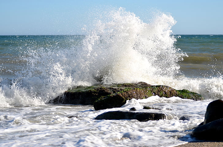 Mar, ona, l'aigua, platja, Costa, mullat, l'aigua de platja