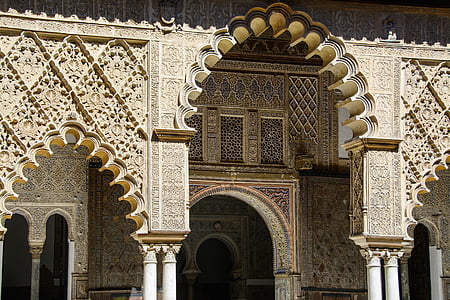 Architektura, Maurów, Islamska, Hiszpania, Sewilla, Alkazar