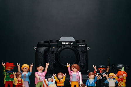 Fujifilm, negro, cámara, Fotografía, juguete, pantalla, cámara - equipo fotográfico