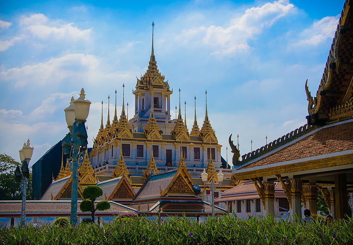 tailind, Bangkok, Boeddhistische tempel, het platform, Azië, Thailand, Boeddhisme