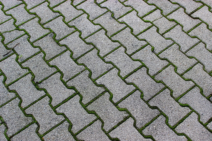 pattern, grey, green, brick, outdoor, grass