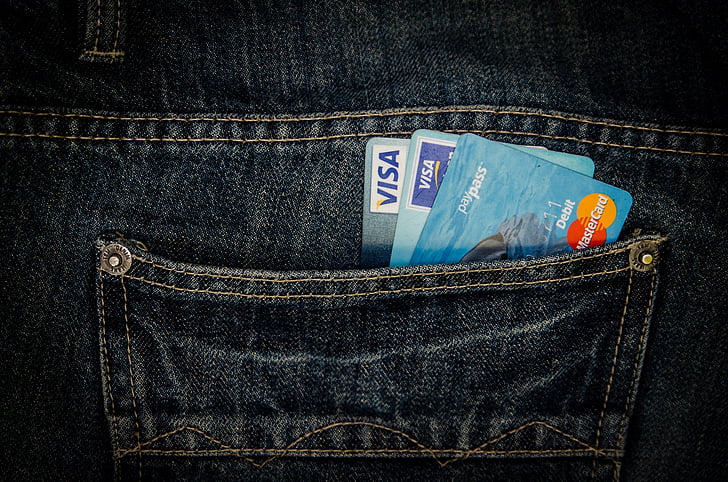 penge, kort, Business, Pocket, jeans, visum, MasterCard