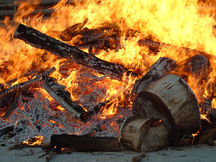 eld, trä, vinter, lägereld, Bonfire, värme, Lena