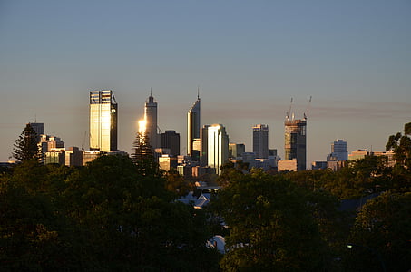 città, Perth, Skyline