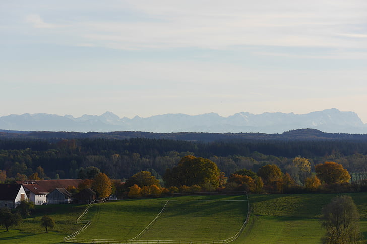 hårtork, Zugspitze berg, bergen hösten