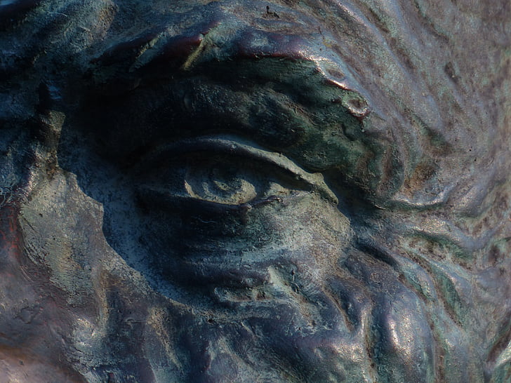 œil, vue, hypnotique, hypnose, statue de, Figure, bronze