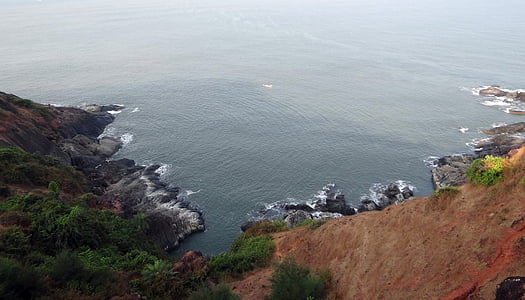sea, arabian, coast, rocky, view, cliff, hills