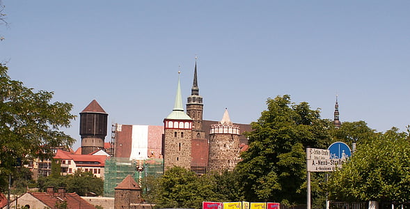 Bautzen bautzen, Tyskland, Lausitz, Sachsen, historiska centrum