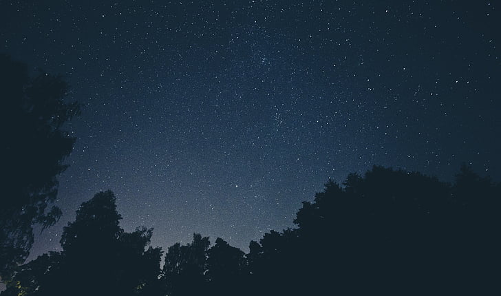 stars, sky, night, dark, evening, galaxy, space