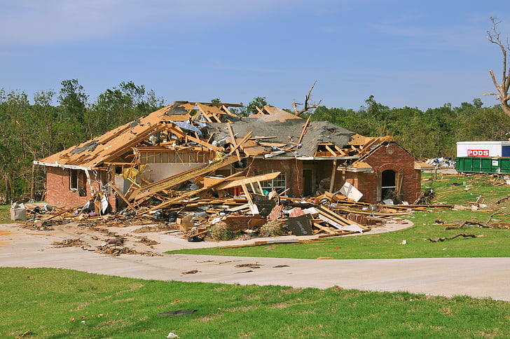 Tornado förstörelse, hus, Väder, katastrof, förlust, vind, hem