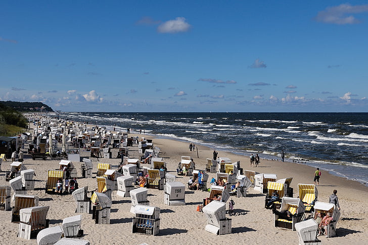 Usedom, praia, clubes, Mar Báltico, mar, Turismo, areia
