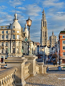 Antwerpen, suikerrui, város, székesegyház, épületek, építészet, műemlék