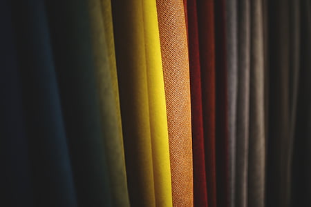 fabric, color, colorful, orange, yellow, red, designer