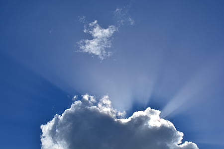 chmury, Natura, niebo, promieni słonecznych