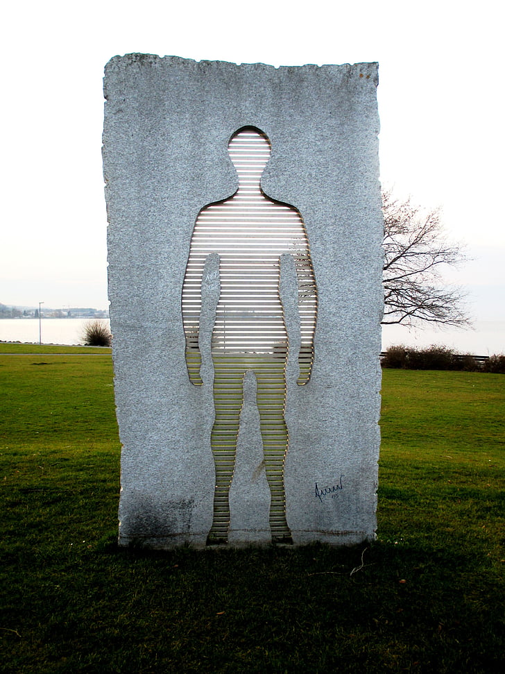 Skulptur, Stein, menschlichen, Metall, transparente, Kunst, Licht