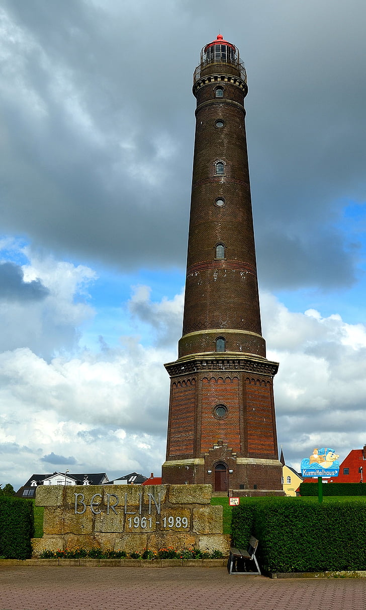 Lighthouse, Borkum, Beacon, tornet, arkitektur, berömda place, Sky