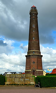 Lighthouse, Borkum, Beacon, Tower, arkitektur, berømte sted, Sky
