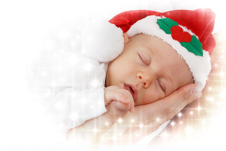 imádnivaló, baba, ünnepe, gyermek, Karácsony, Santa, Claus