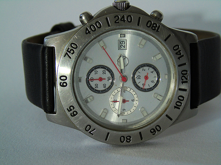 montre-bracelet, horloge, temps, poignet, temps qui indique, Mens, horloge analogique