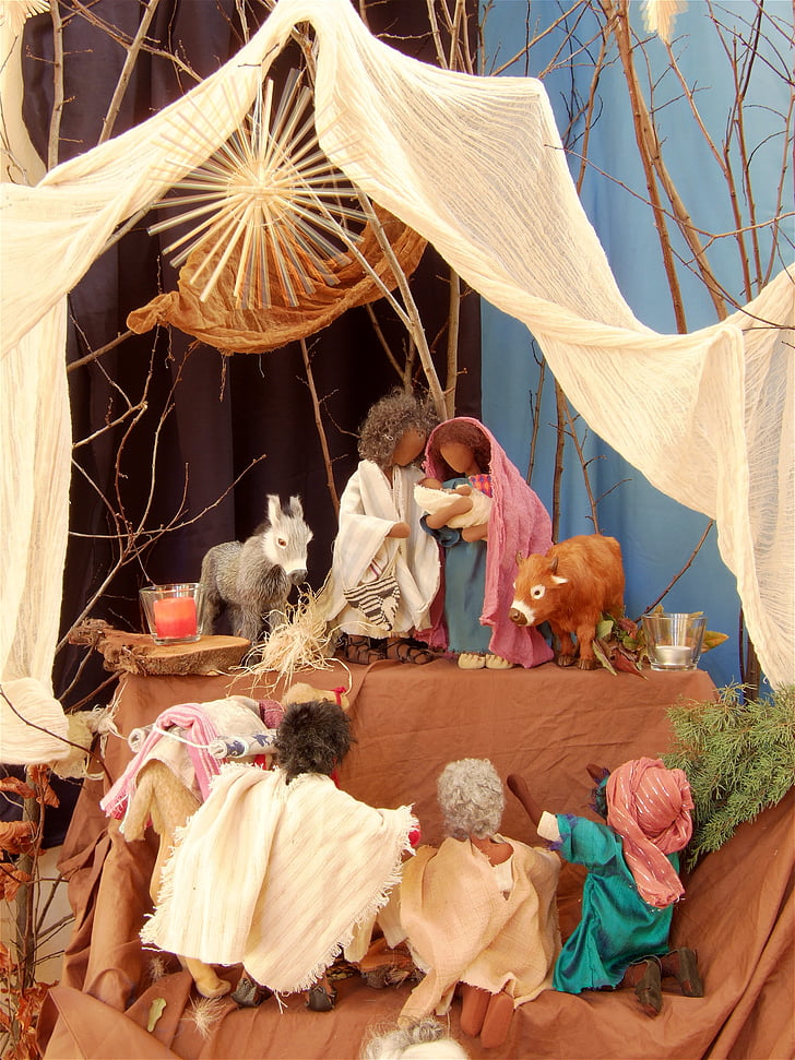 Nativity scene, Ziemassvētki, Jēzus bērns, eņģelis, kabīne, Ziemassvētku crib skaitļi, eglifiguren