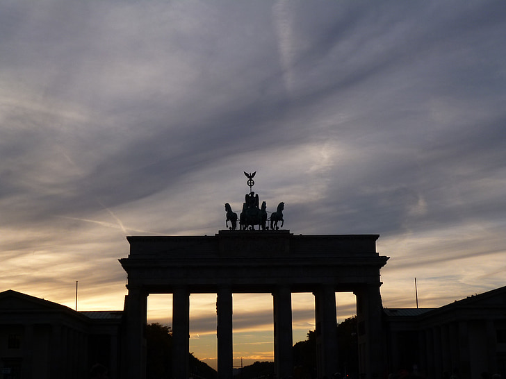 Berlin, Brandenburg gate, byggnad, landmärke