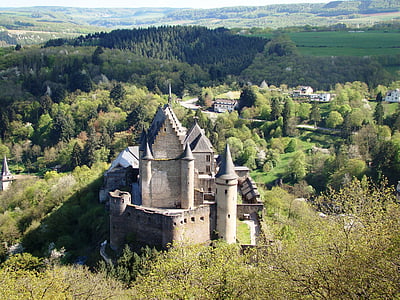 slott, landskap, platser av intresse, fästning, medeltiden, Luxemburg, knight's castle