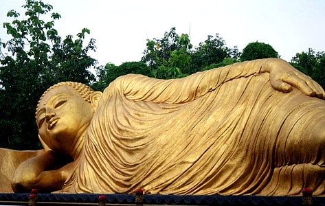 Patung, Budha, Maha vihara majapahit, mojokerto, Jawa timur, Indonesien, East java