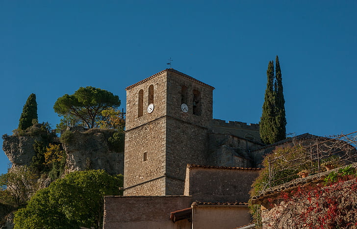 Prancūzija, šauklys, Mourèze, varpinės bokštas, bažnyčia