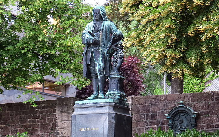 Johann sebastian bach, kompozytor, Rzeźba, Pomnik, kamień, Eisenach
