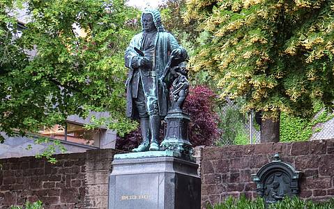 Johann sebastian bach, komponist, skulptur, monument, sten, Eisenach