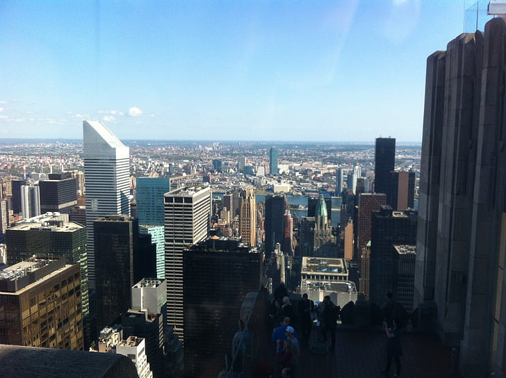 с изглед към град Ню Йорк, панорама, Ню Йорк, Skyline, САЩ, град, Голямата ябълка