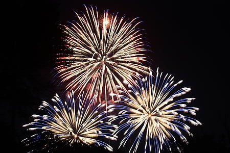 花火, 独立記念日, お祝い, 7 月 4 日, アメリカ, 爆発, カラフルです