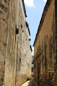 Alley, huset, Street, begrense, slum, murstein, bybildet