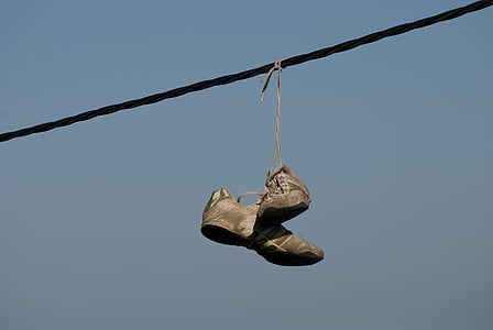鞋子, 天空, 绳子, 夏季, 户外, 孤独, 寂寞