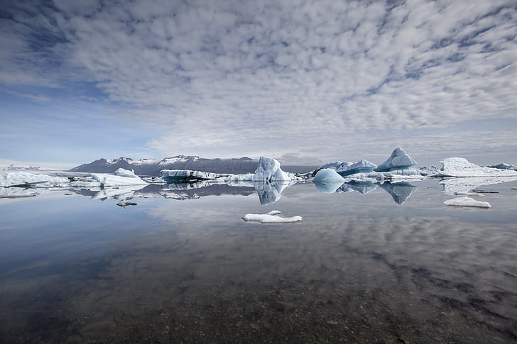 Islandija, ledynas, ledkalnis, kraštovaizdžio, marių, Jokulsaurlounas, ledkalnis – ledo formavimasis