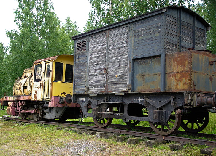 lokomotiv, vogn, minen tog