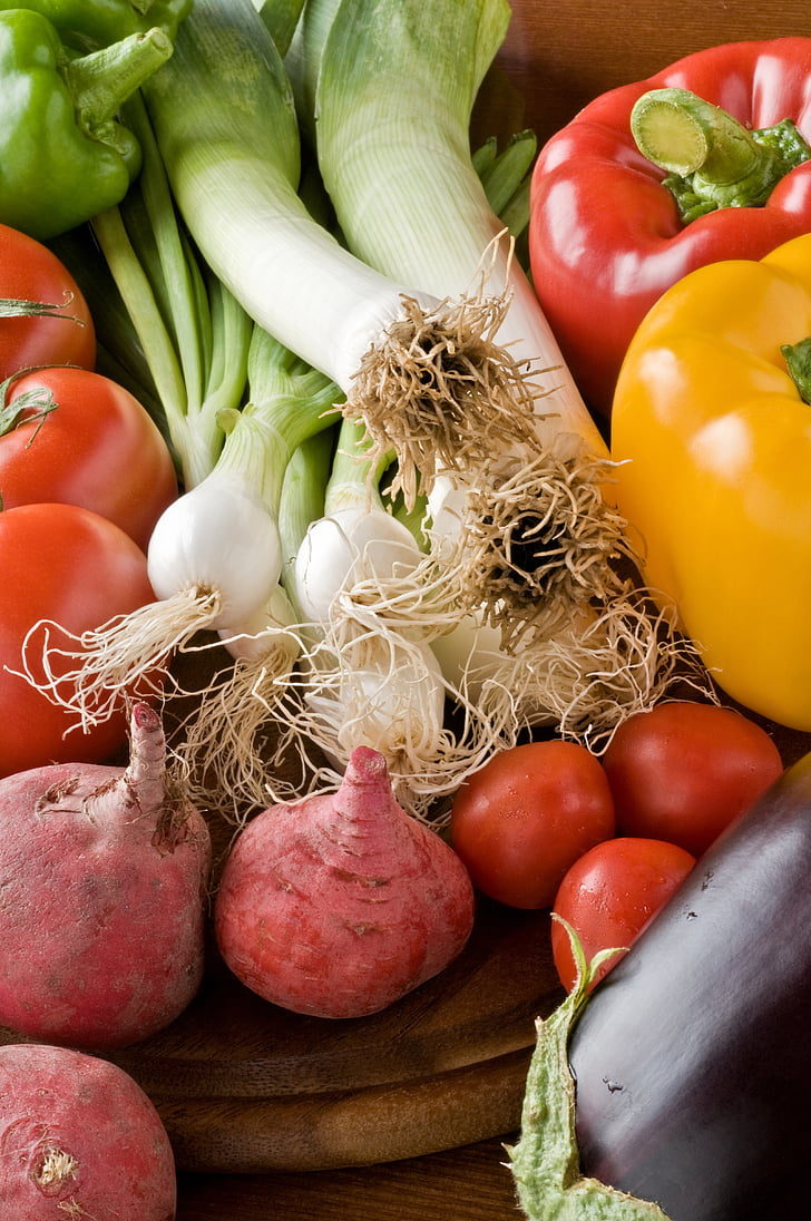 cabbage, eggplants, food, freshness, garlic leek, healthy eating, ingredient