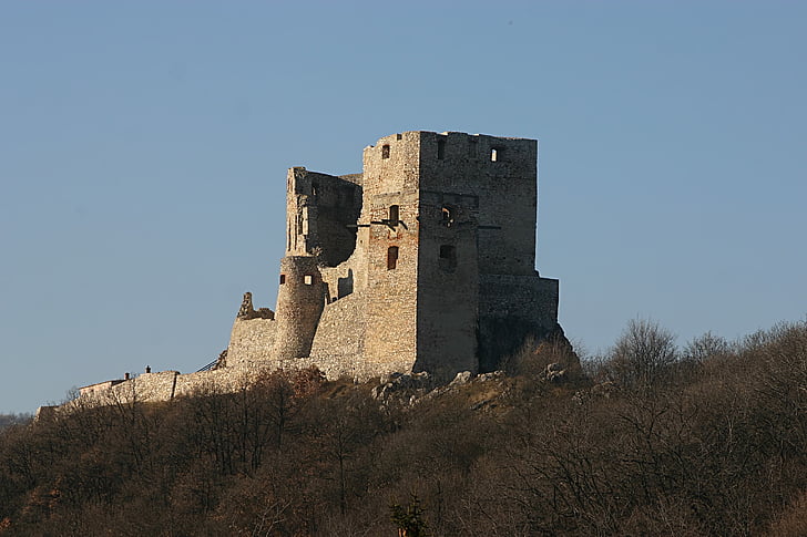 Zamek, zamontować, ruiny, kamień, na wzgórzu, średniowieczny, punkt orientacyjny