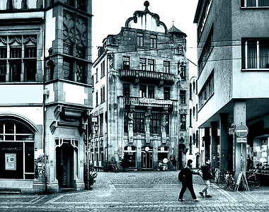 Freiburg, City, Saksa, Road, Homes, upeita rakennuksia, mukulakivisiä