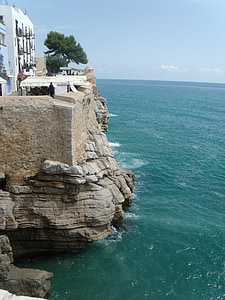 Costa brava, tenger, Costa, szikla, nyári, nyugodt, nyugodt tenger