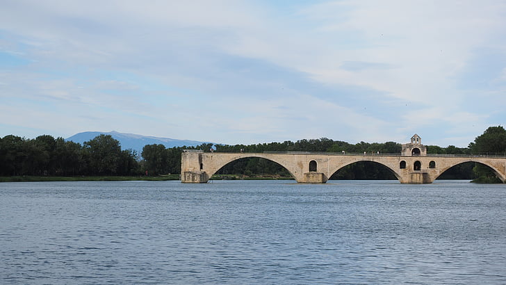 Pont saint bénézet, Pont d'avignon, Rhône, Avignon, ruin, Arch bridge, historisk bevarelse