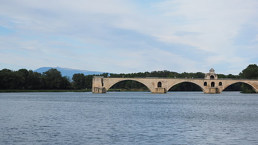 Pont saint bénézet, Pont d'avignon, Rhône, Avignon, harabe, kemer Köprüsü, tarihi koruma