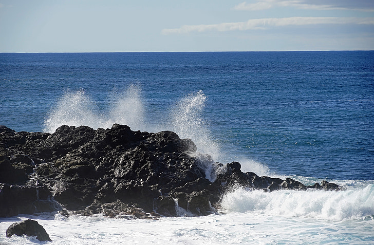 el golfo, Lanzarote, Atlanti-óceán, Surf, sziklás part, Ocean surf
