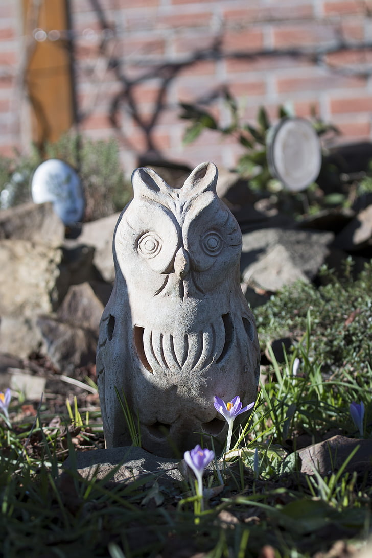 porcelain, close, spring, sculpture, owl, sun