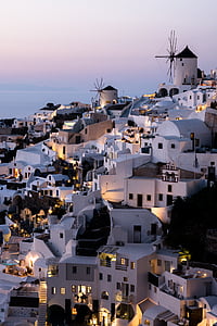 Grieķija, OIA, jūra, Santorini, vasaras, mājas, skatu uz jūru