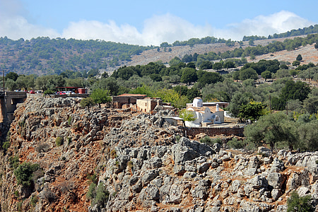 Aradena, Церковь Архангелос, греческий, удаленный, скалы, пейзаж, здание